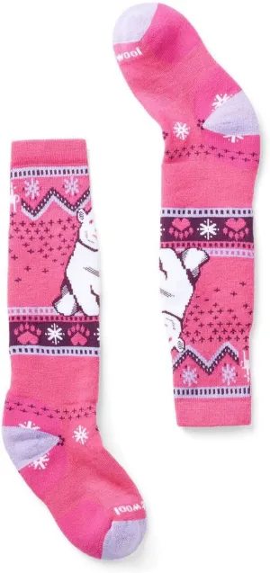 Smartwool Boys Girls' Full Cushion Polar Bear Pattern Over The Calf Socks (Toddler/Little Big Kid)