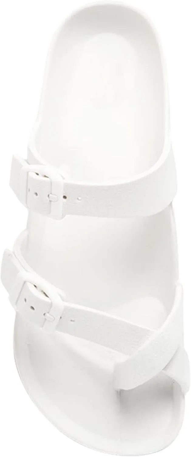 SOBEYO Women's Strappy Platform Sandals Ring Toe Double Buckles Slip On Flatform Shoes