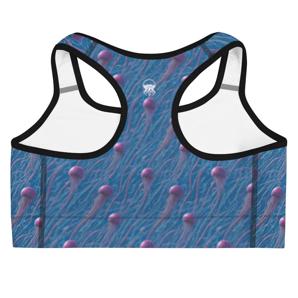 Sports bra - Blue And Violet Jellyfishes