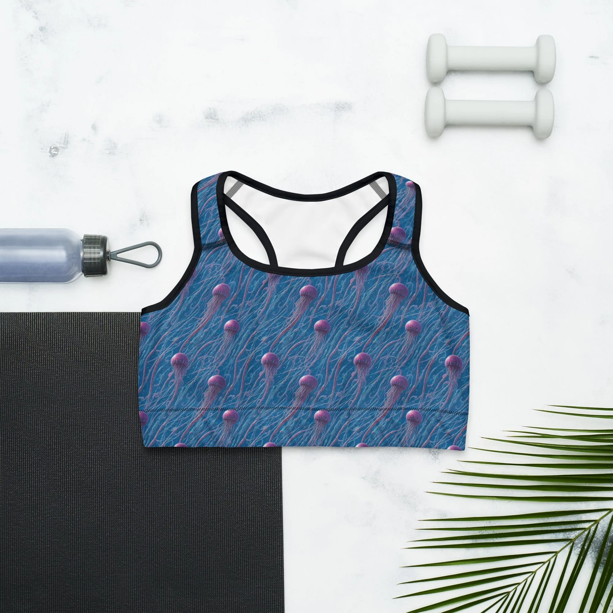 Sports bra - Blue And Violet Jellyfishes