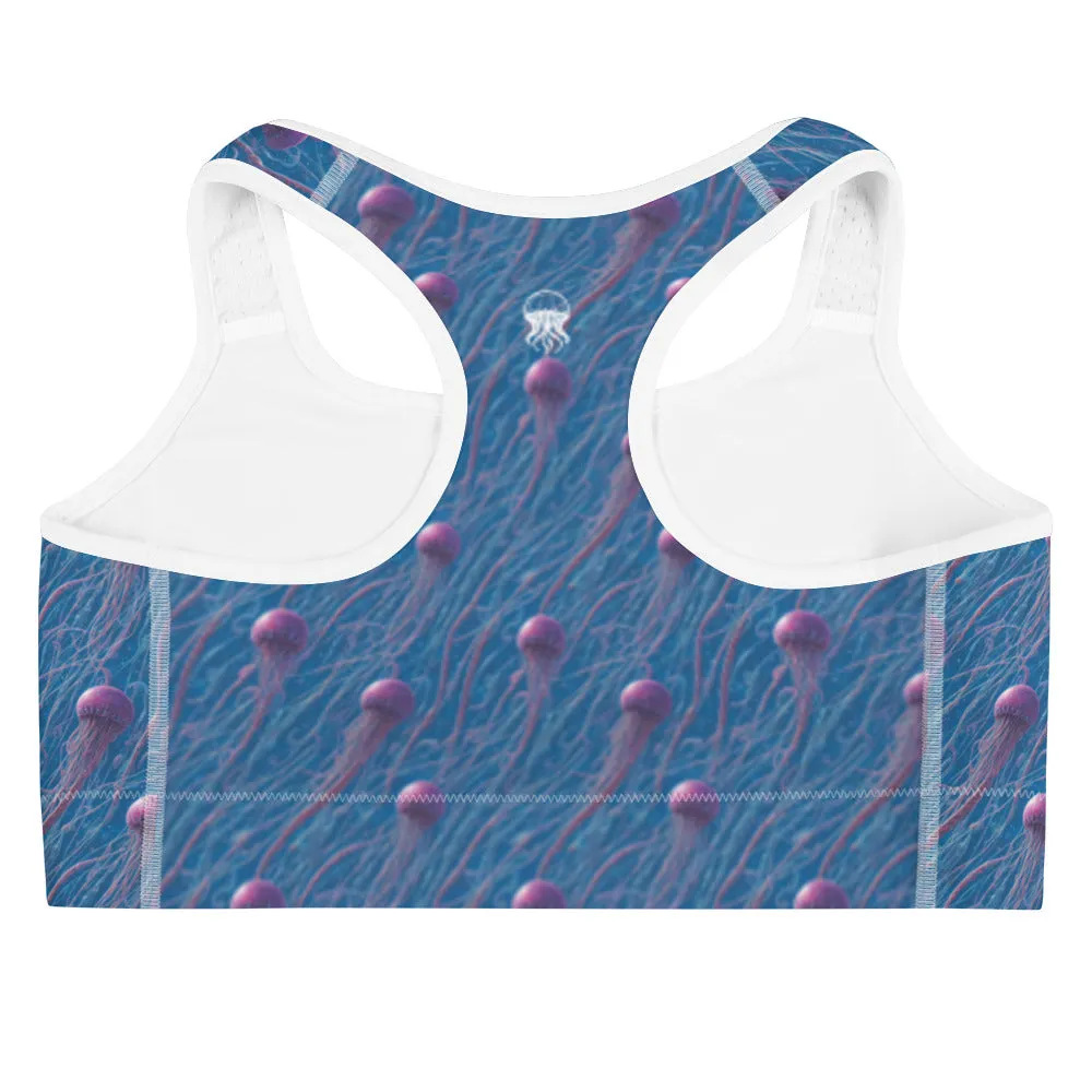 Sports bra - Blue And Violet Jellyfishes