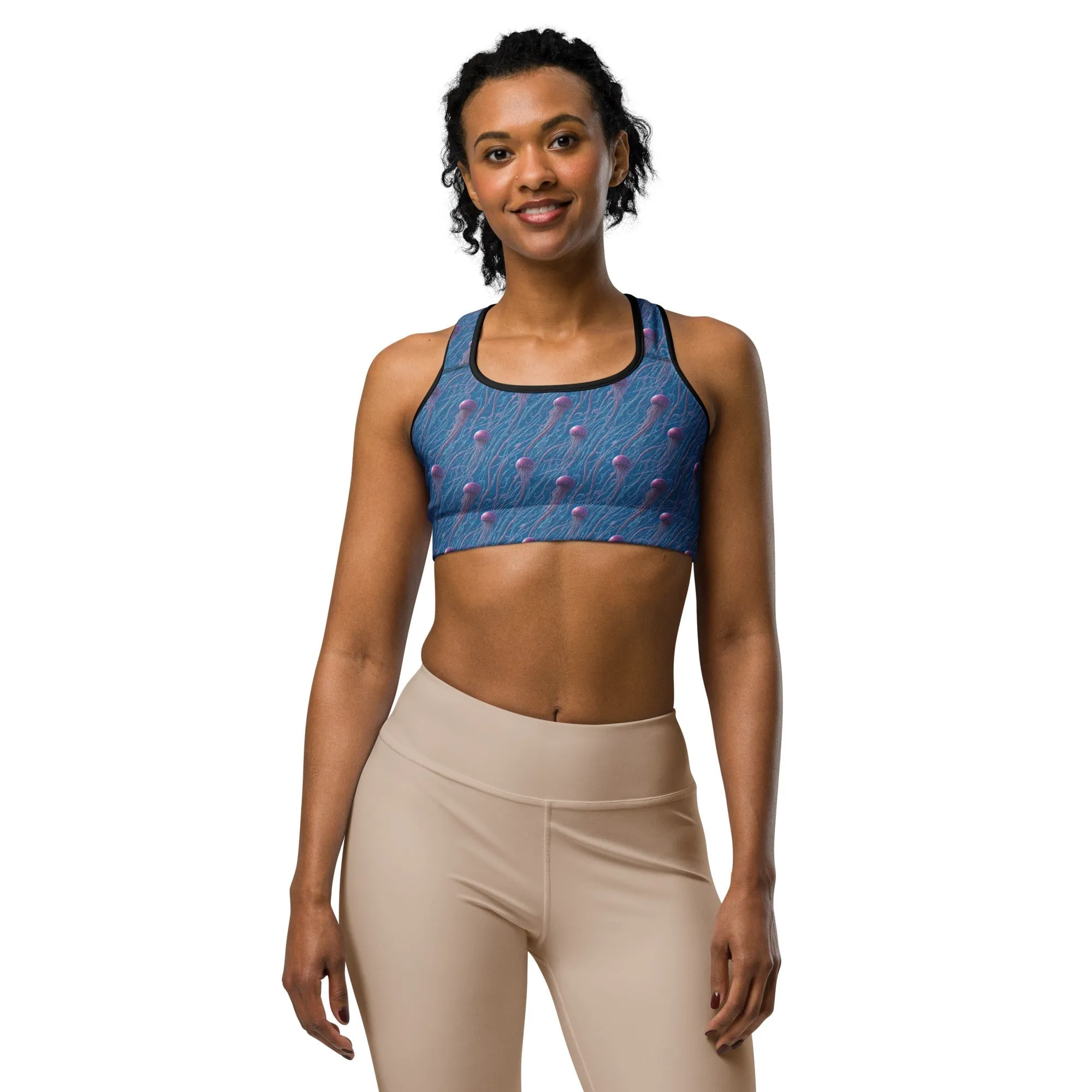 Sports bra - Blue And Violet Jellyfishes