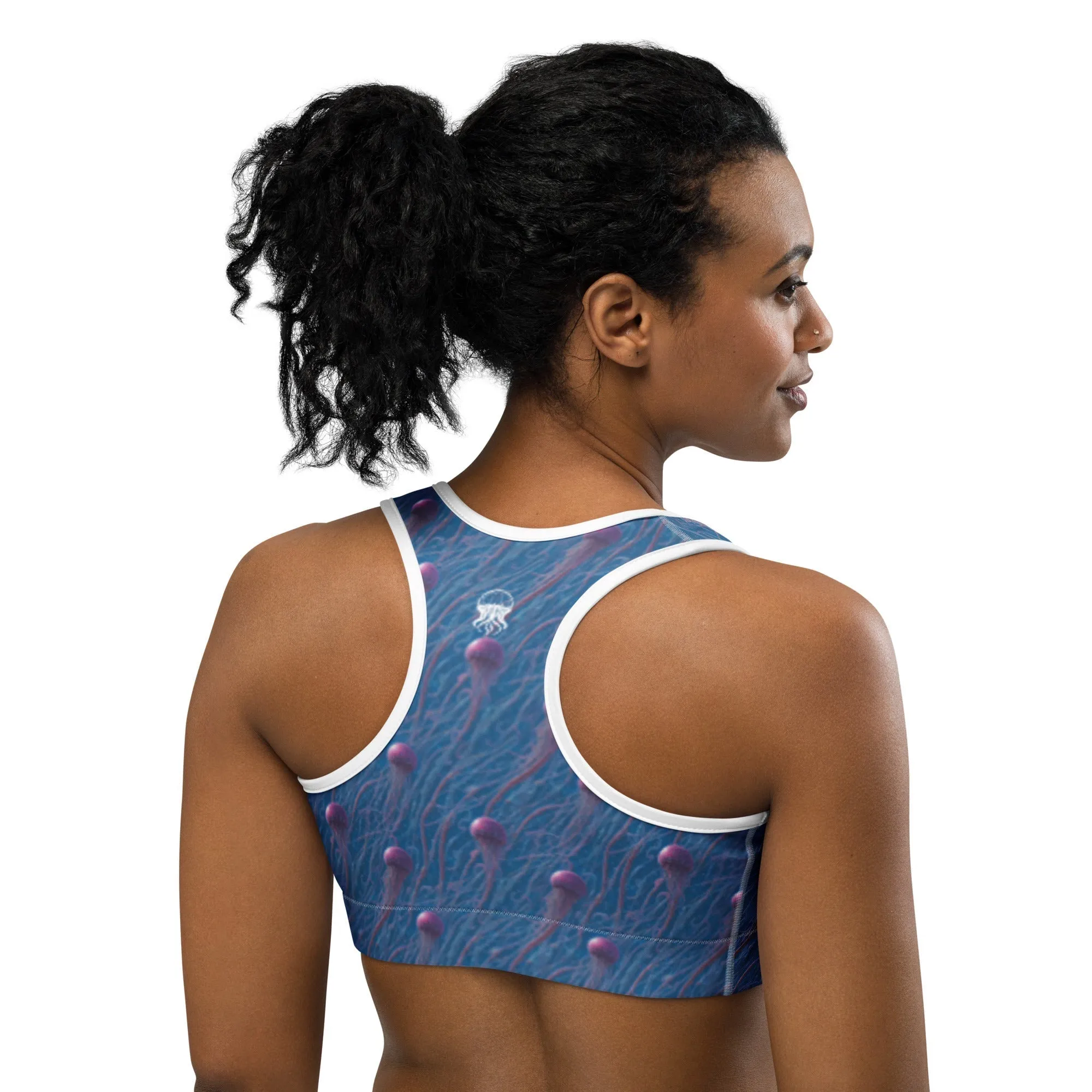 Sports bra - Blue And Violet Jellyfishes