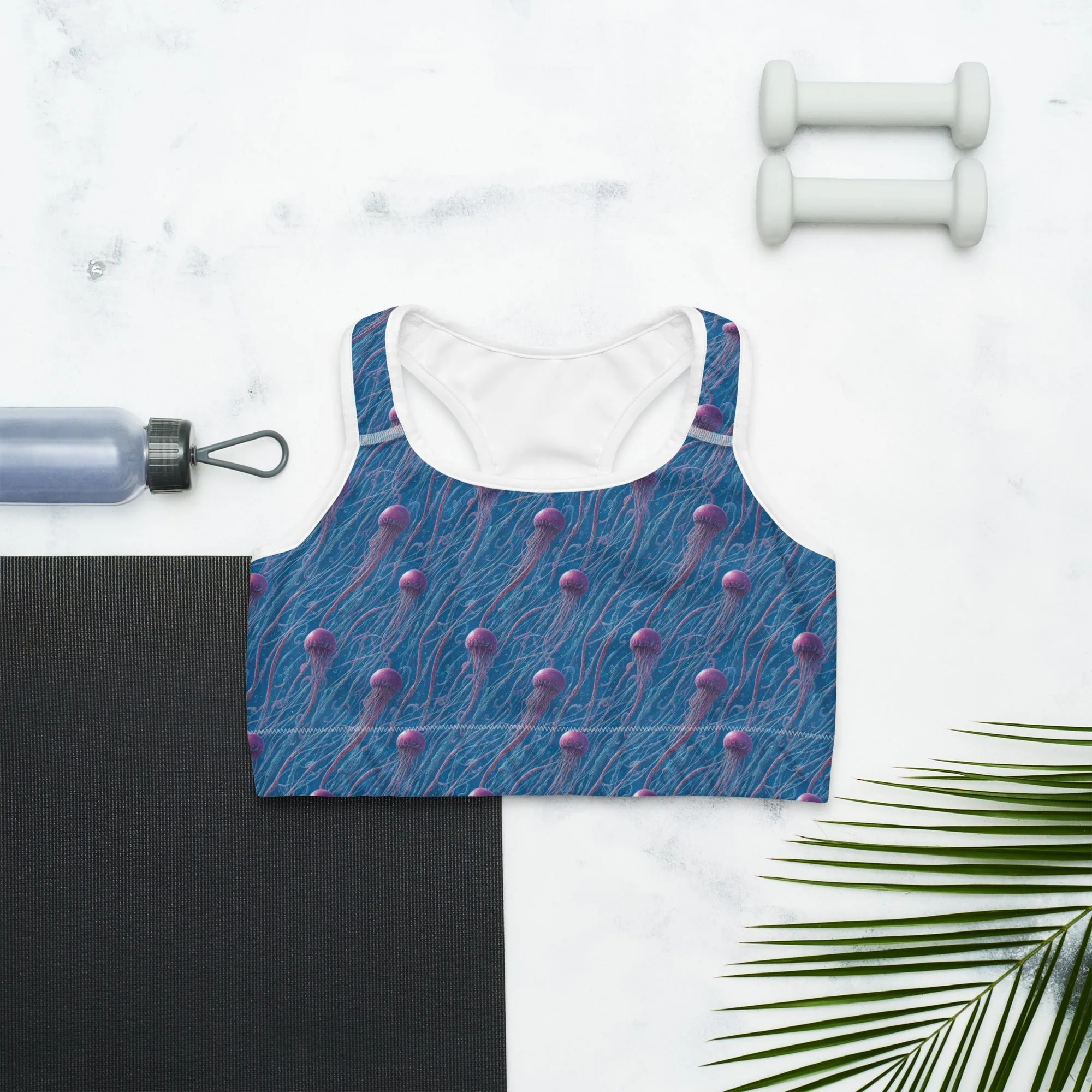 Sports bra - Blue And Violet Jellyfishes