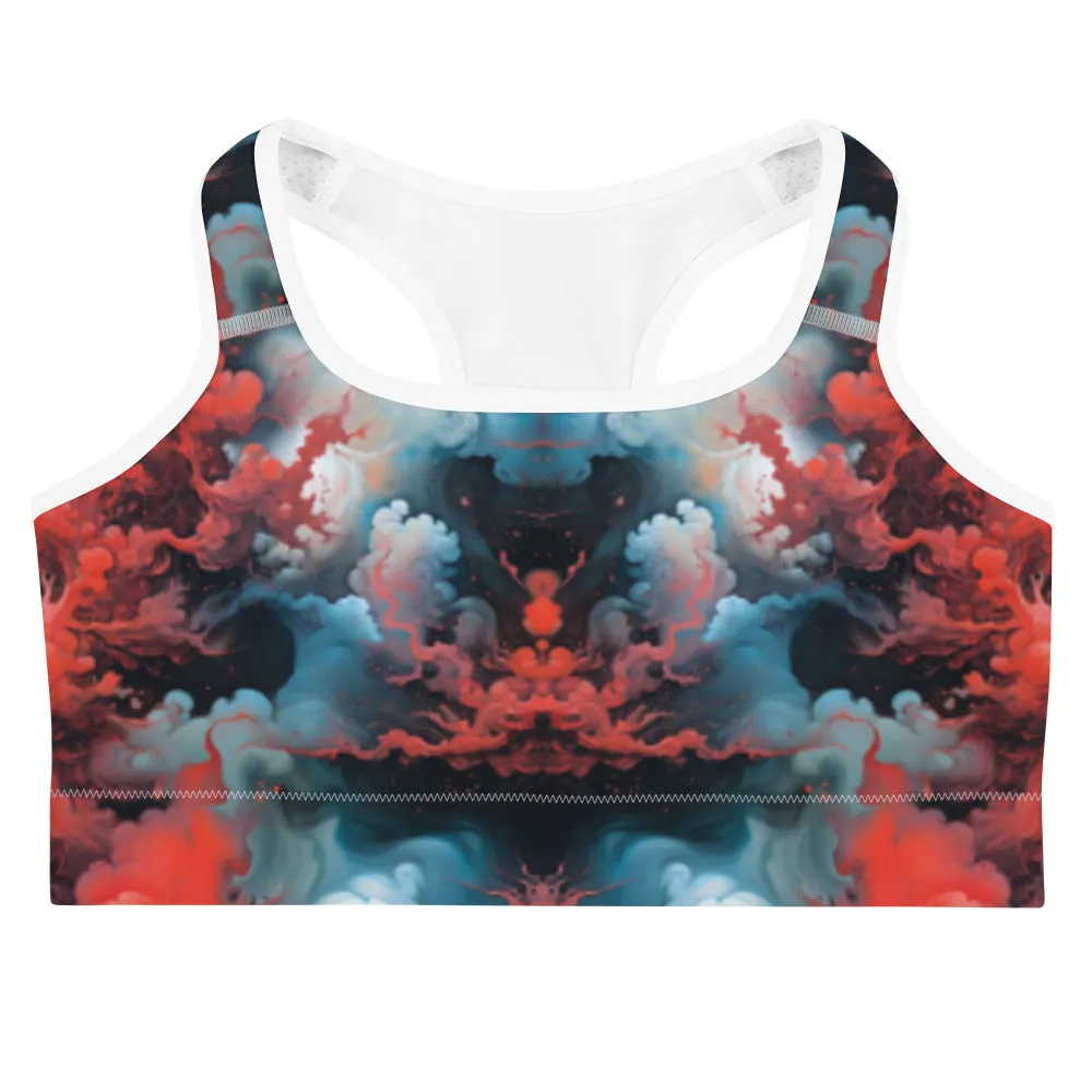 Sports Bra - Ethereal Crimson Flow - Light