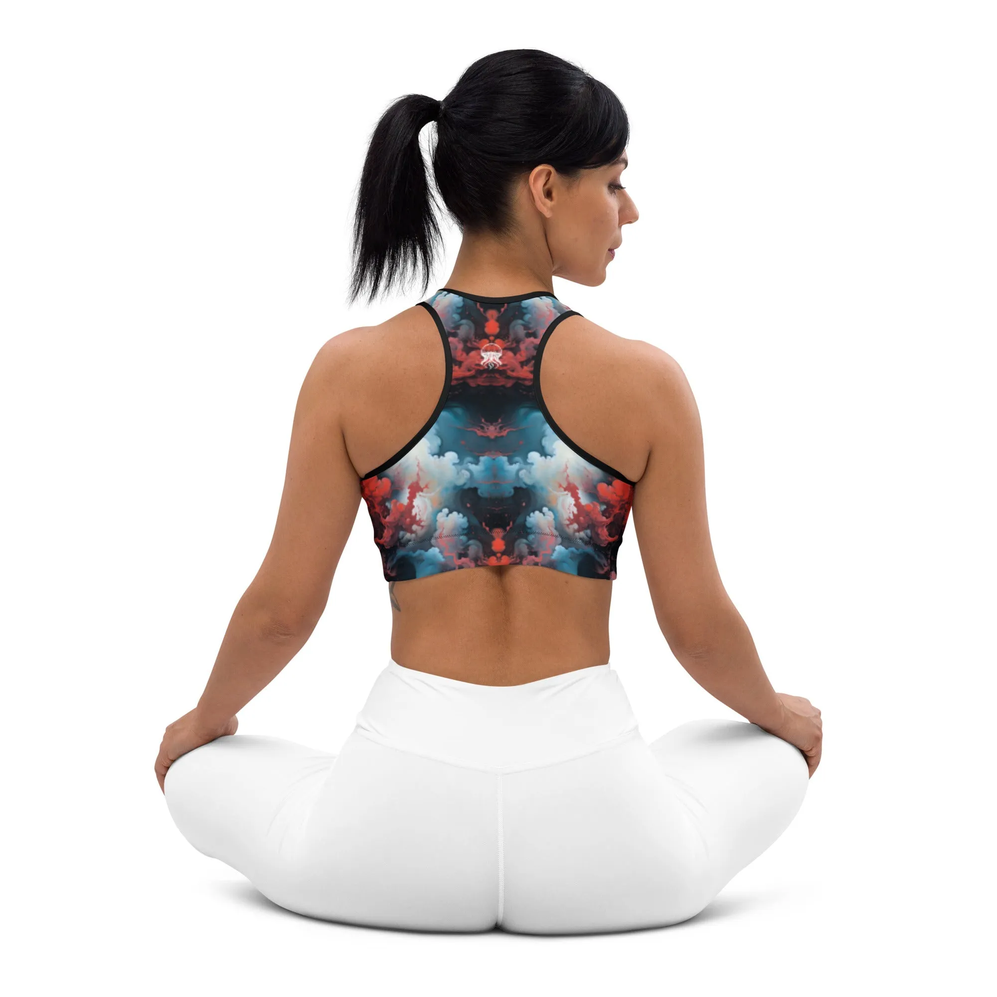 Sports Bra - Ethereal Crimson Flow - Light