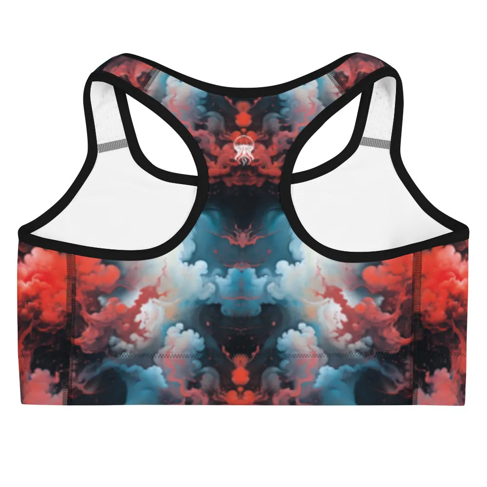 Sports Bra - Ethereal Crimson Flow - Light