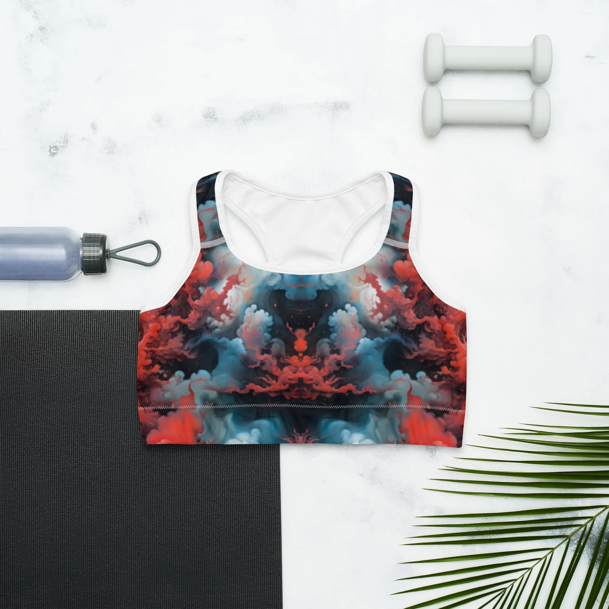 Sports Bra - Ethereal Crimson Flow - Light