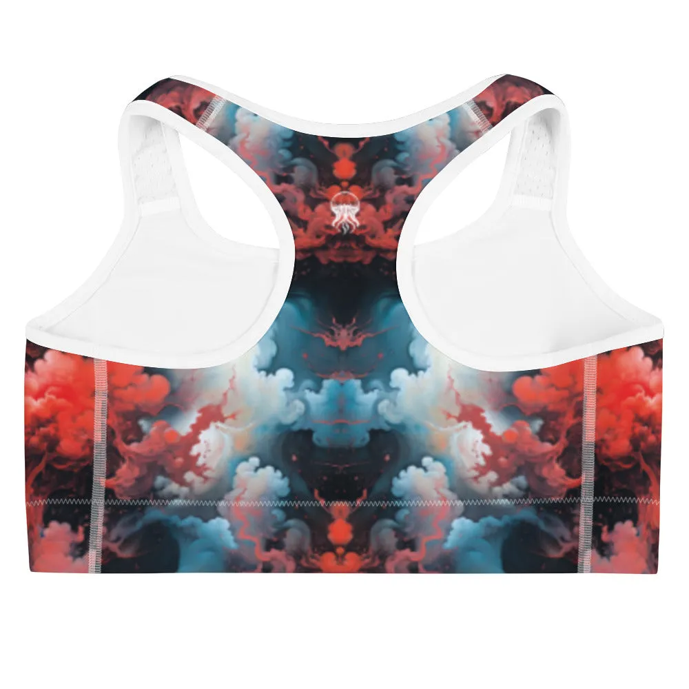 Sports Bra - Ethereal Crimson Flow - Light