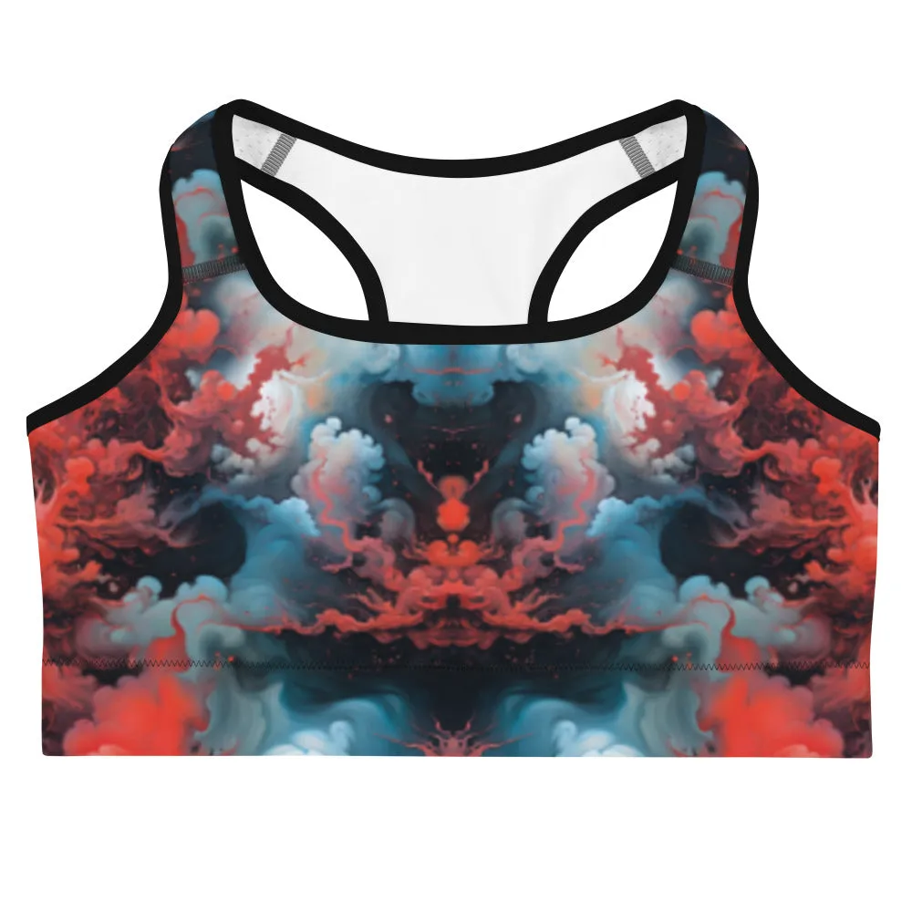 Sports Bra - Ethereal Crimson Flow - Light