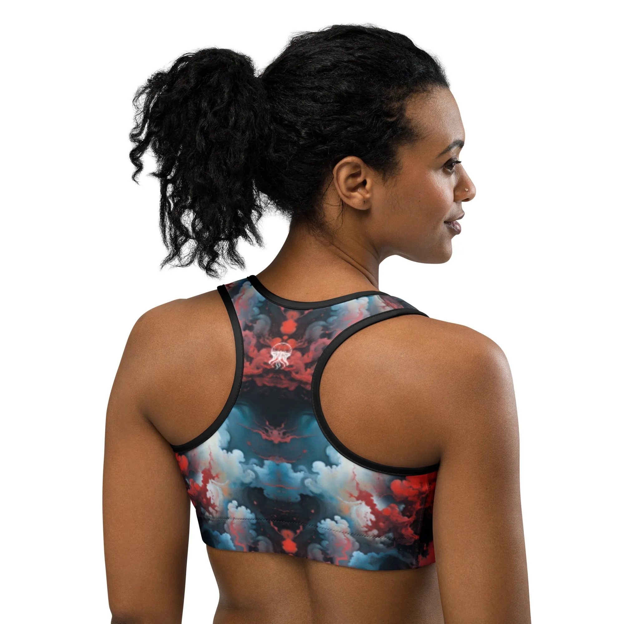Sports Bra - Ethereal Crimson Flow - Light