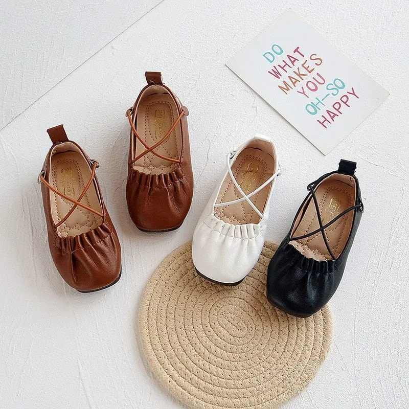 Square Toe Flat Girl Shoes