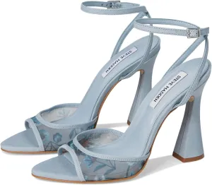 Steve Madden Women's Beki Heeled Sandal, Light Blue Mesh, 8.5