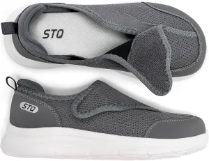 STQ Wide Toe Box Shoes Women Walking Shoe, Hook and Loops Orthopedic Shoes with Arch Support for Seniors, Bunions, Plantar Fasciitis, Hammertoes, Swollen Feet