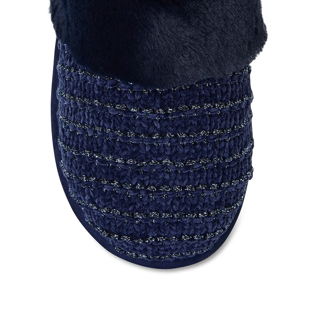 Suri Slipper in Navy Fabric