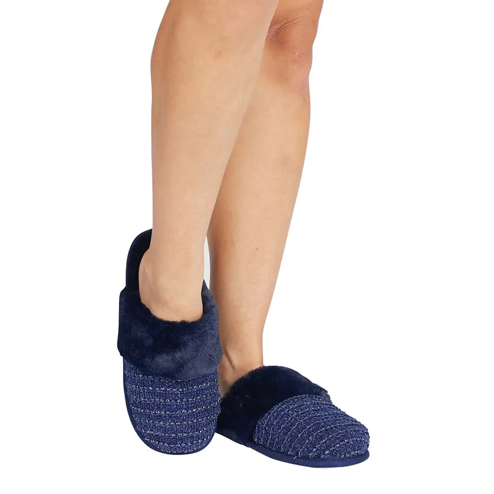 Suri Slipper in Navy Fabric