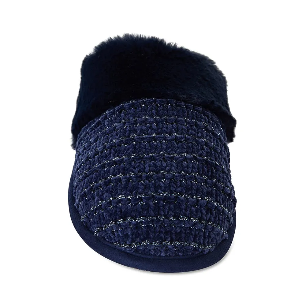 Suri Slipper in Navy Fabric