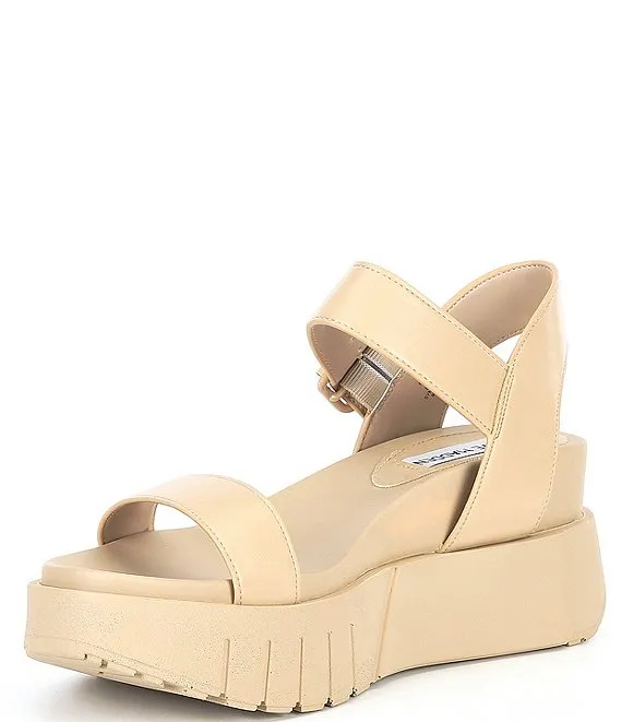 Tan Pastry Safety-assured Sandals Chunky Platform Open Ankle Strap Rounded Steve Durable Madden Toe