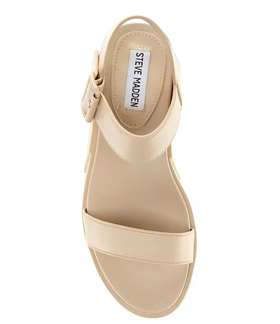 Tan Pastry Safety-assured Sandals Chunky Platform Open Ankle Strap Rounded Steve Durable Madden Toe