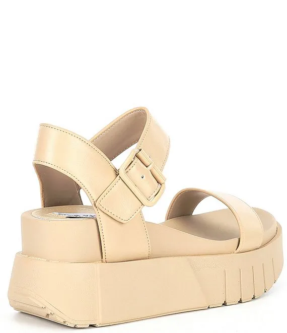 Tan Pastry Safety-assured Sandals Chunky Platform Open Ankle Strap Rounded Steve Durable Madden Toe