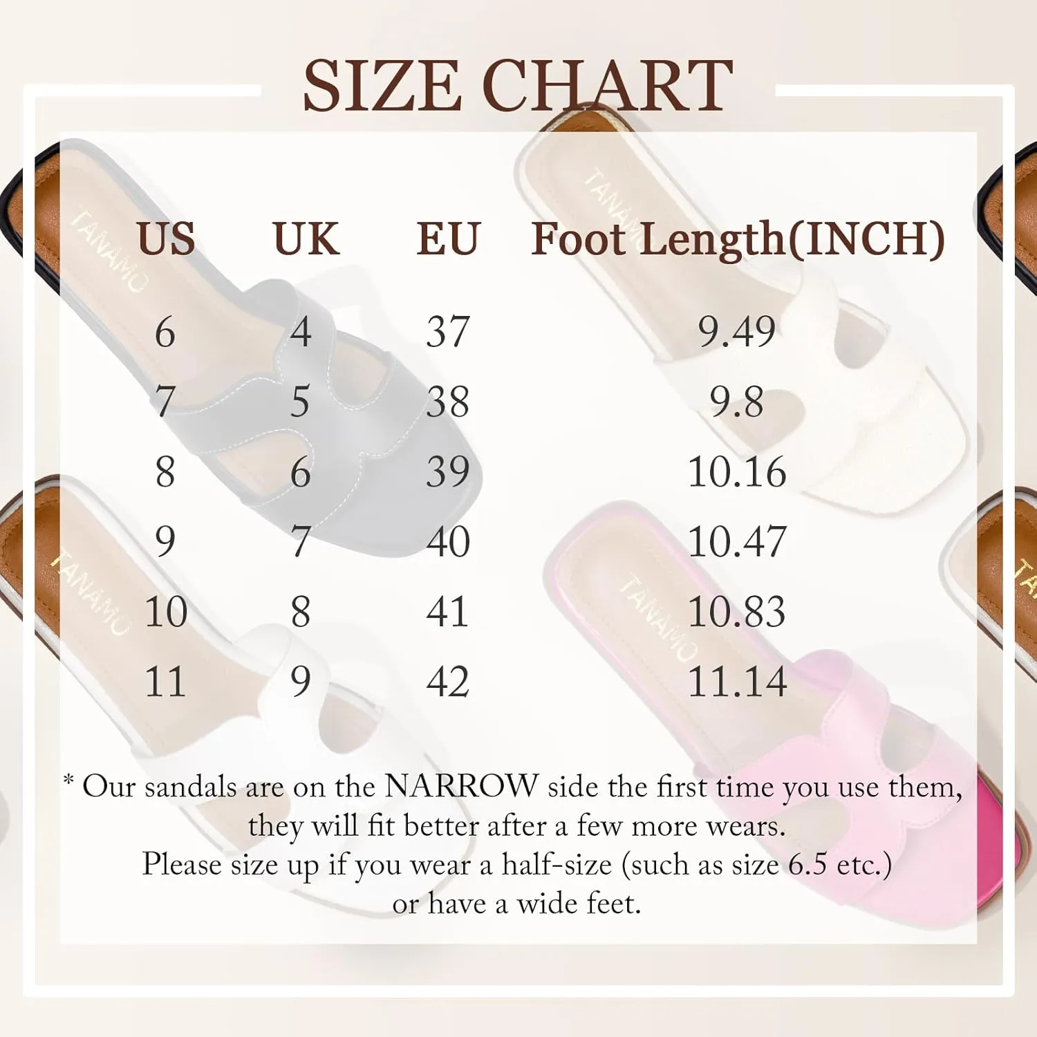 Tanamo Womens's Sandals Girls Slides Sandals Women Narrow Dressy Summer Flat Sandals Square Open Toe Casual Beach