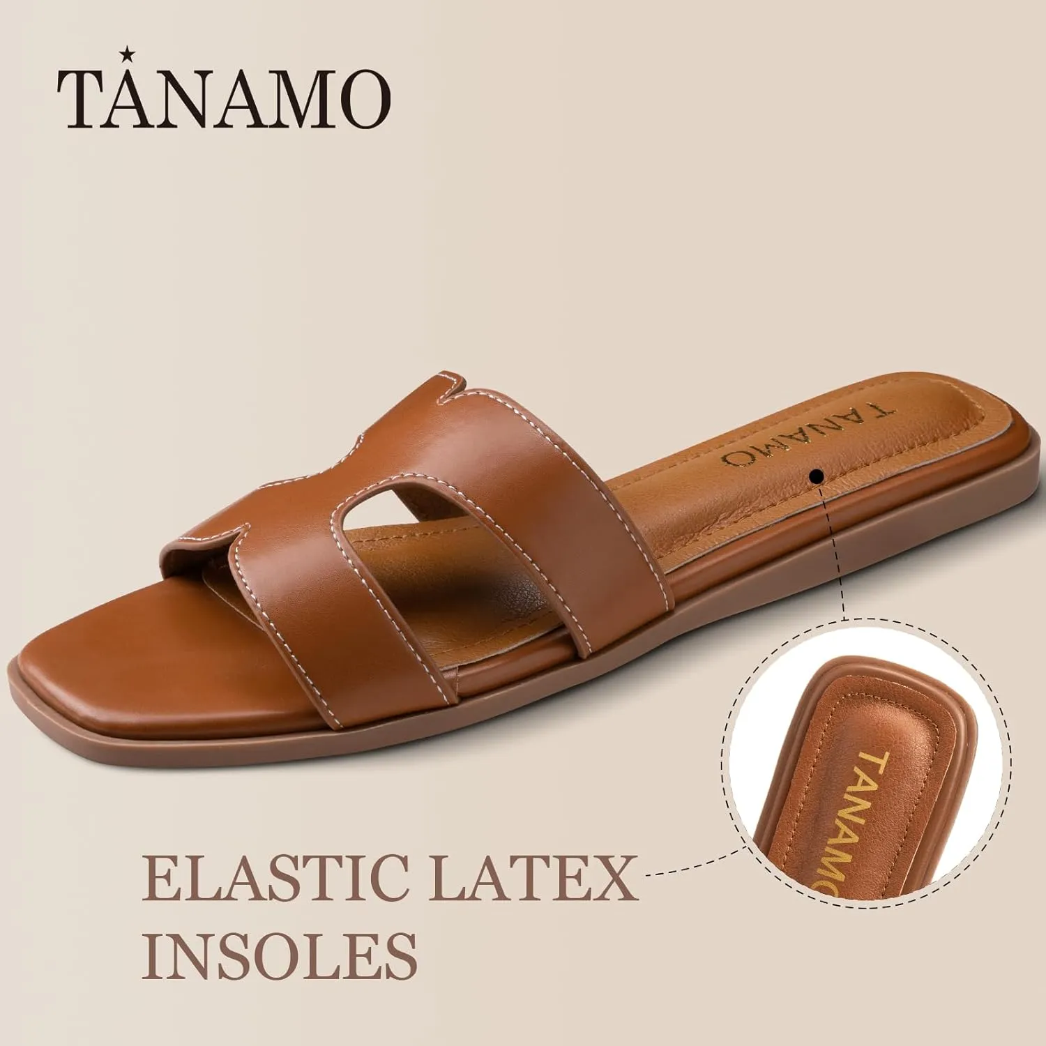 Tanamo Womens's Sandals Girls Slides Sandals Women Narrow Dressy Summer Flat Sandals Square Open Toe Casual Beach