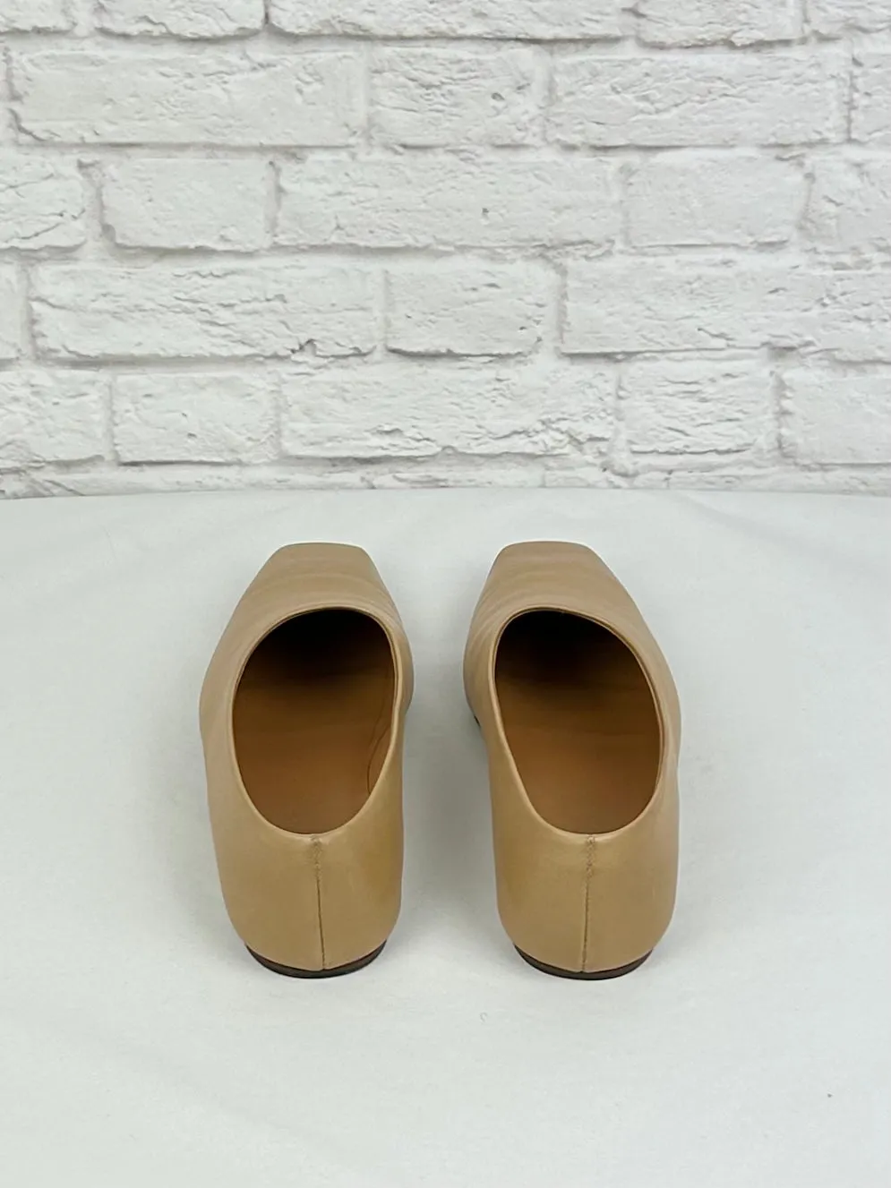 The Row Leather Ballet Flats, Size 36.5, Camel