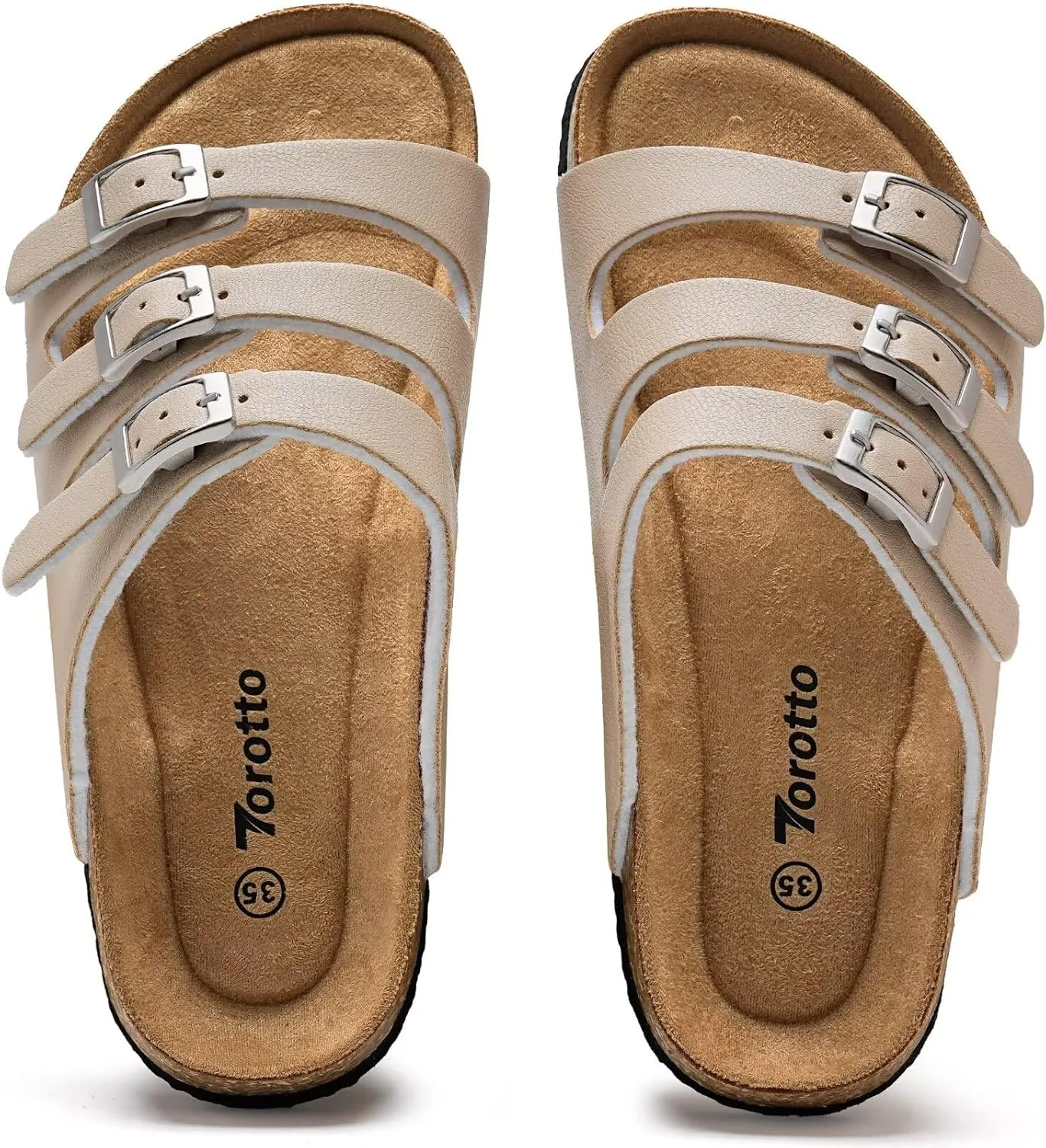 Torotto Boys Girls Sandals with Cork Footbed Adjustable Buckle Casual Slides Sandals Open Toes Flat for Kids Toddler