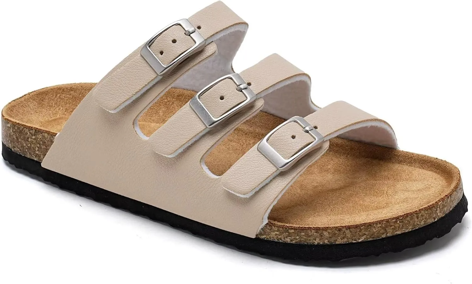 Torotto Boys Girls Sandals with Cork Footbed Adjustable Buckle Casual Slides Sandals Open Toes Flat for Kids Toddler