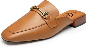 Trary Women's Mules & Loafers, Black Square Toe Mules, Classic Dressy & Casual Comfortable Shoes