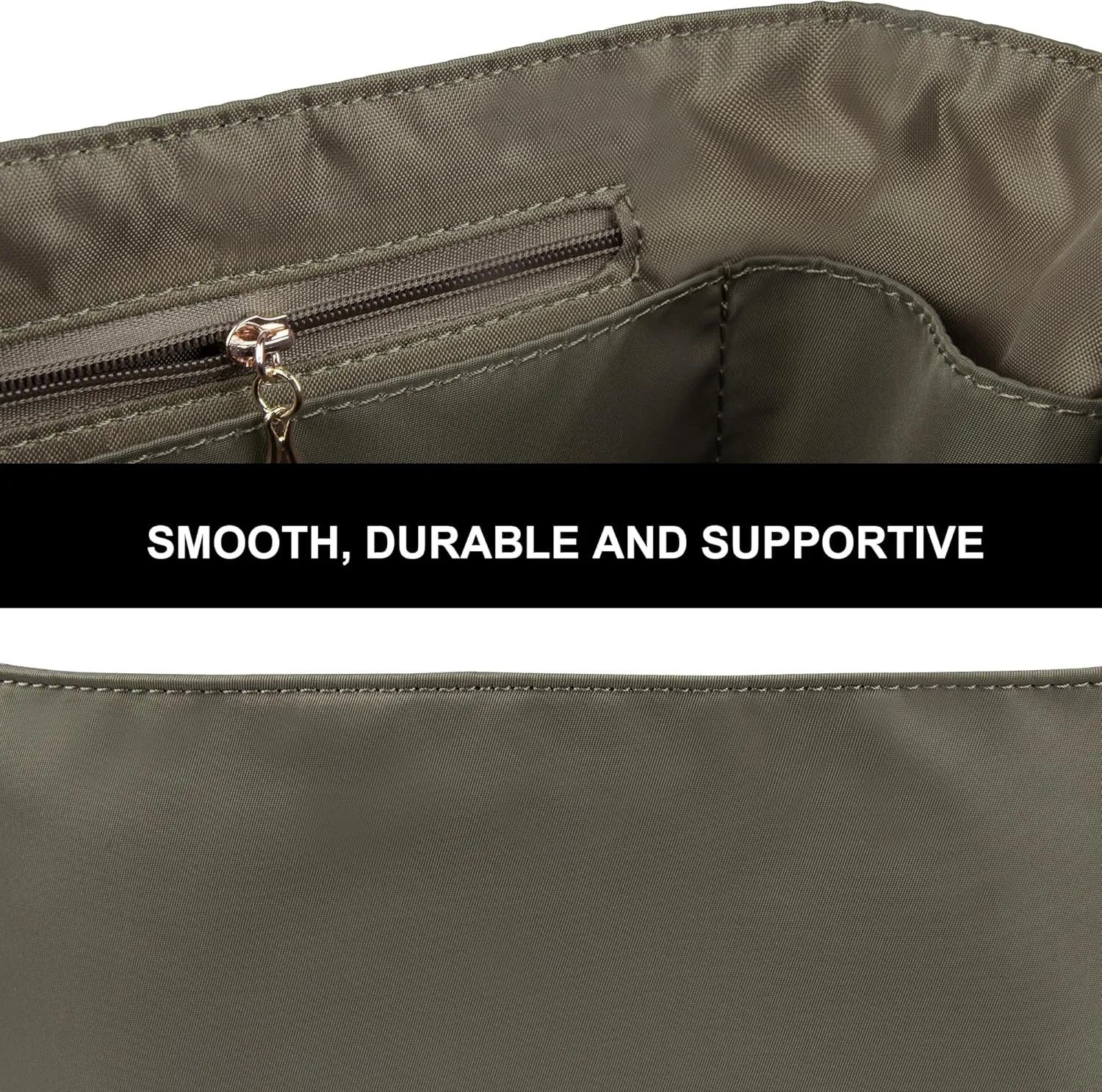 Vercord Handbag Purse Organizer Insert Tote Bag Shaper for Picotin 18/22 with Zipper Pocket Grey Small