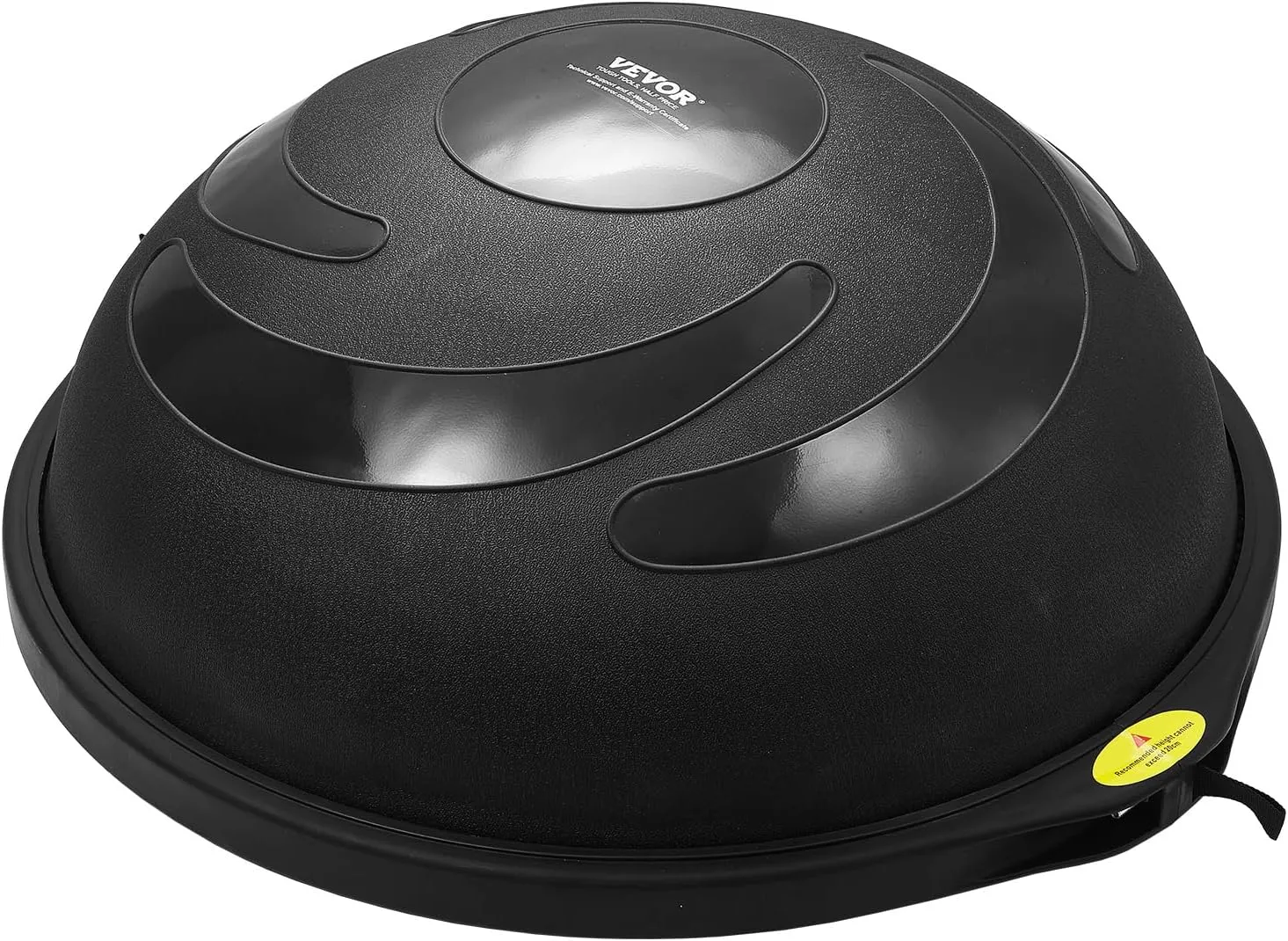 VEVOR Half Exercise Ball Trainer, 23/26 inch Balance Ball Trainer, 1500lbs Capacity Stability Ball, Yoga Ball with Resistance Bands & Foot Pump, Strength Fitness Ball for Home Gym Full Body Workout Black