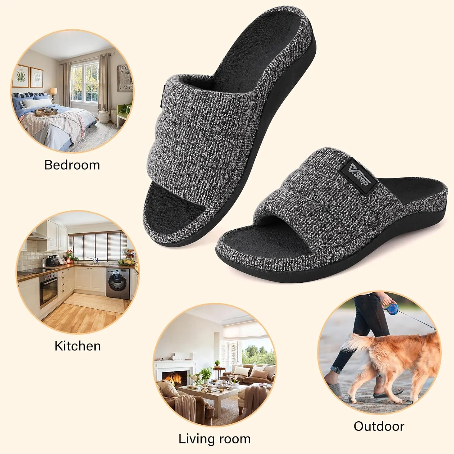 V.Step Women men orthopedic slipeprs