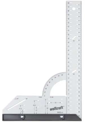 wolfcraft Universal Angle & Try Square I 5205000 I for Measuring, Marking, Drawing and Guided Cutting
