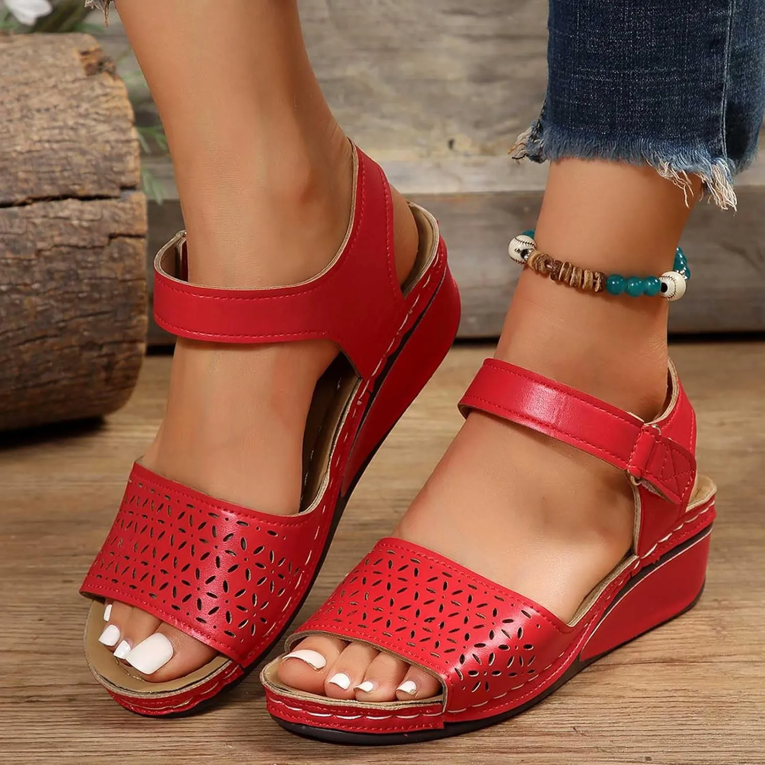 Women Flat Sandals Flatform 2024 Fashion Ankle Buckle Criss Cross Band Straps Sandals Shoes