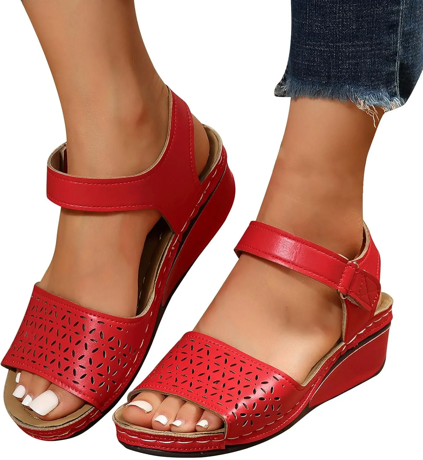 Women Flat Sandals Flatform 2024 Fashion Ankle Buckle Criss Cross Band Straps Sandals Shoes