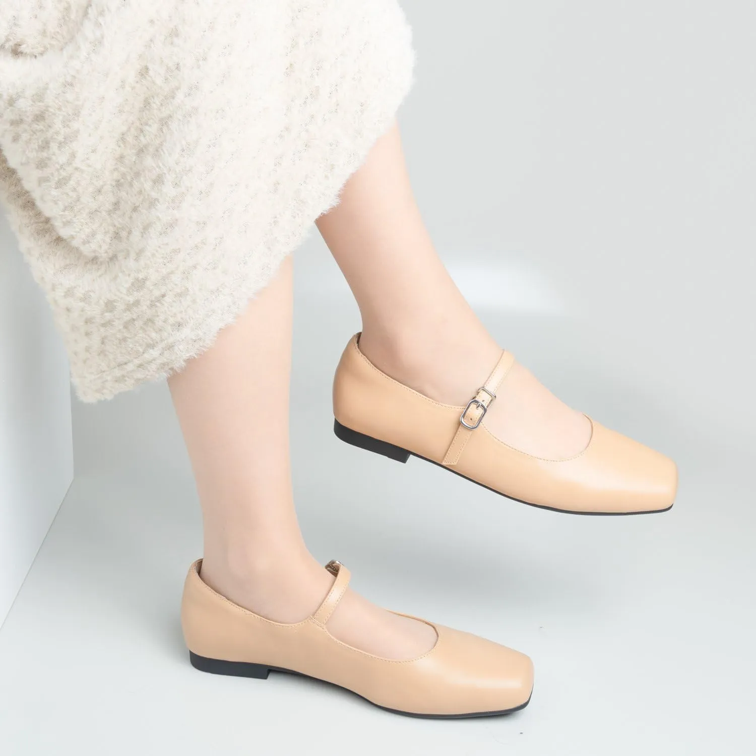 Women Mary Jane Shoes,Slip On Ankle Strap Dress Flat Shoes