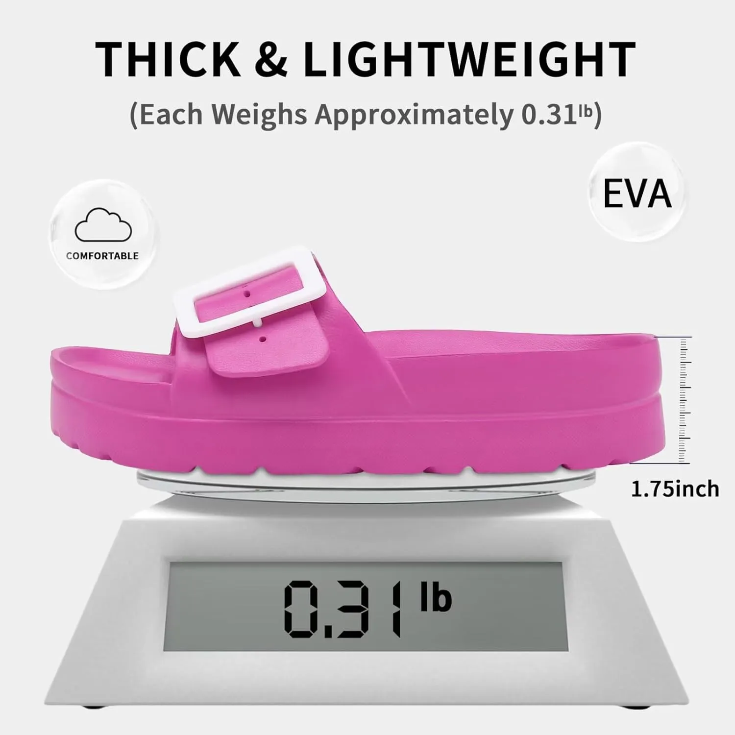 Women Platform Sandals with Arch Support, Adjustable Double Buckle Slide for Woman, Summer Vacation Sandal for Beach,Garden,Pool,Easy Street, Sandalias de Plataforma Para Mujer