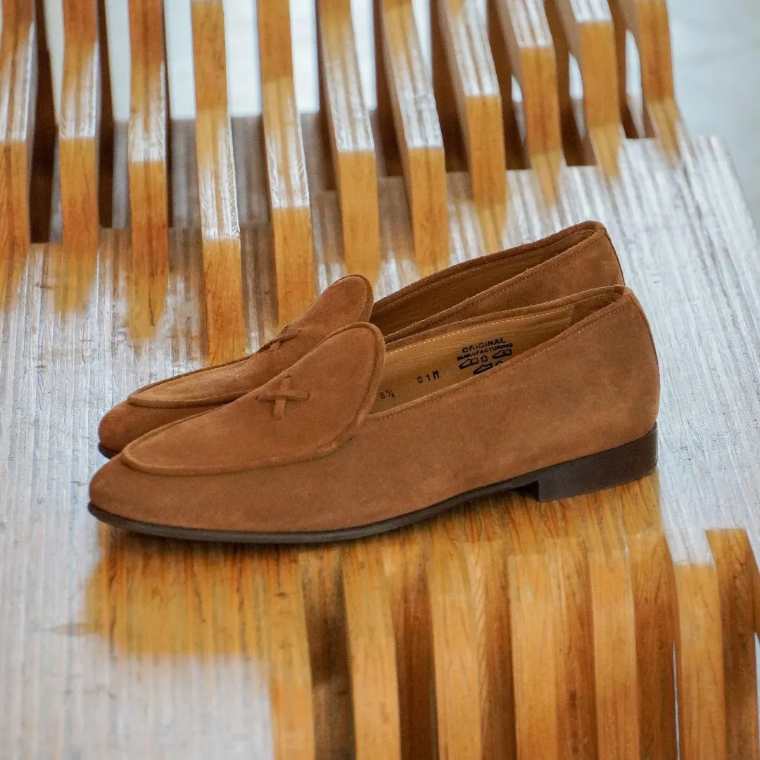 Women's Cognac Suede Milano Loafer From Del Toro Shoes