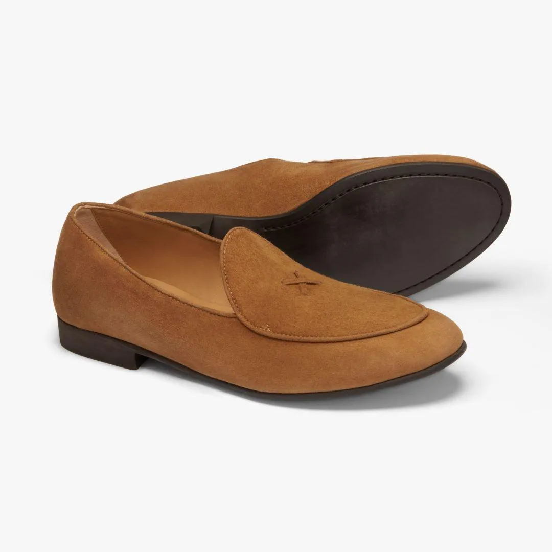 Women's Cognac Suede Milano Loafer From Del Toro Shoes