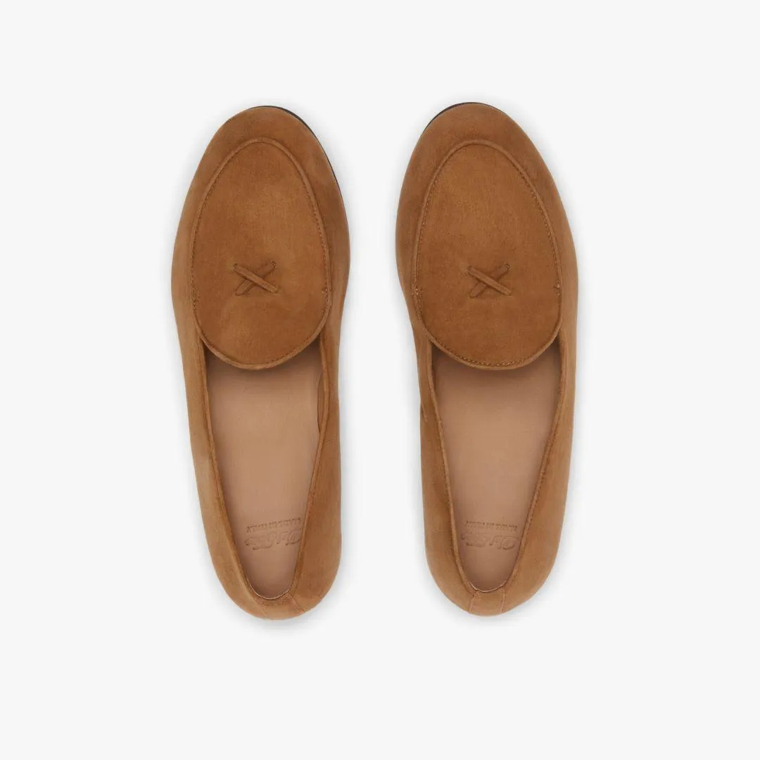 Women's Cognac Suede Milano Loafer From Del Toro Shoes