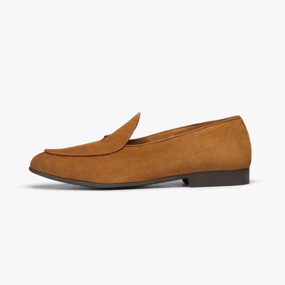 Women's Cognac Suede Milano Loafer From Del Toro Shoes