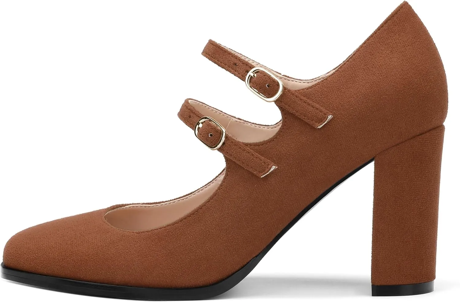 Women's Mary Jane Single Shoes, High Heeled Close Toe Pumps for Women, Comfortable Square Toe Dress Wedding Shoes