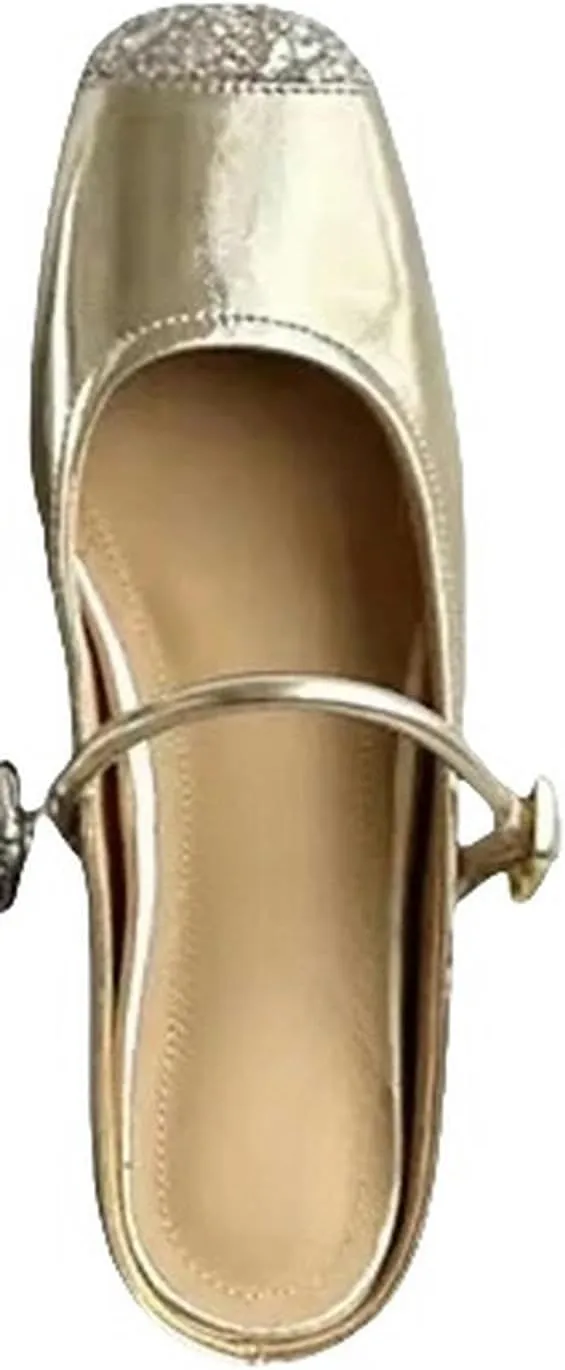 Women's Mule Sandals Women's Flat Slippers With Straight Buckle And Close Toe