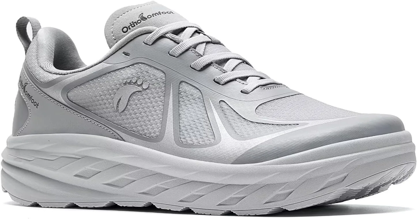 Women's Orthopedic Diabetic Wide Road Running Shoes: Comfort Hammer Toes Supportive Heel Spur Walking Shoes, Plantar Fasciitis High Arch Flat Feet Biking Leisure Sneakers Gray Size 7