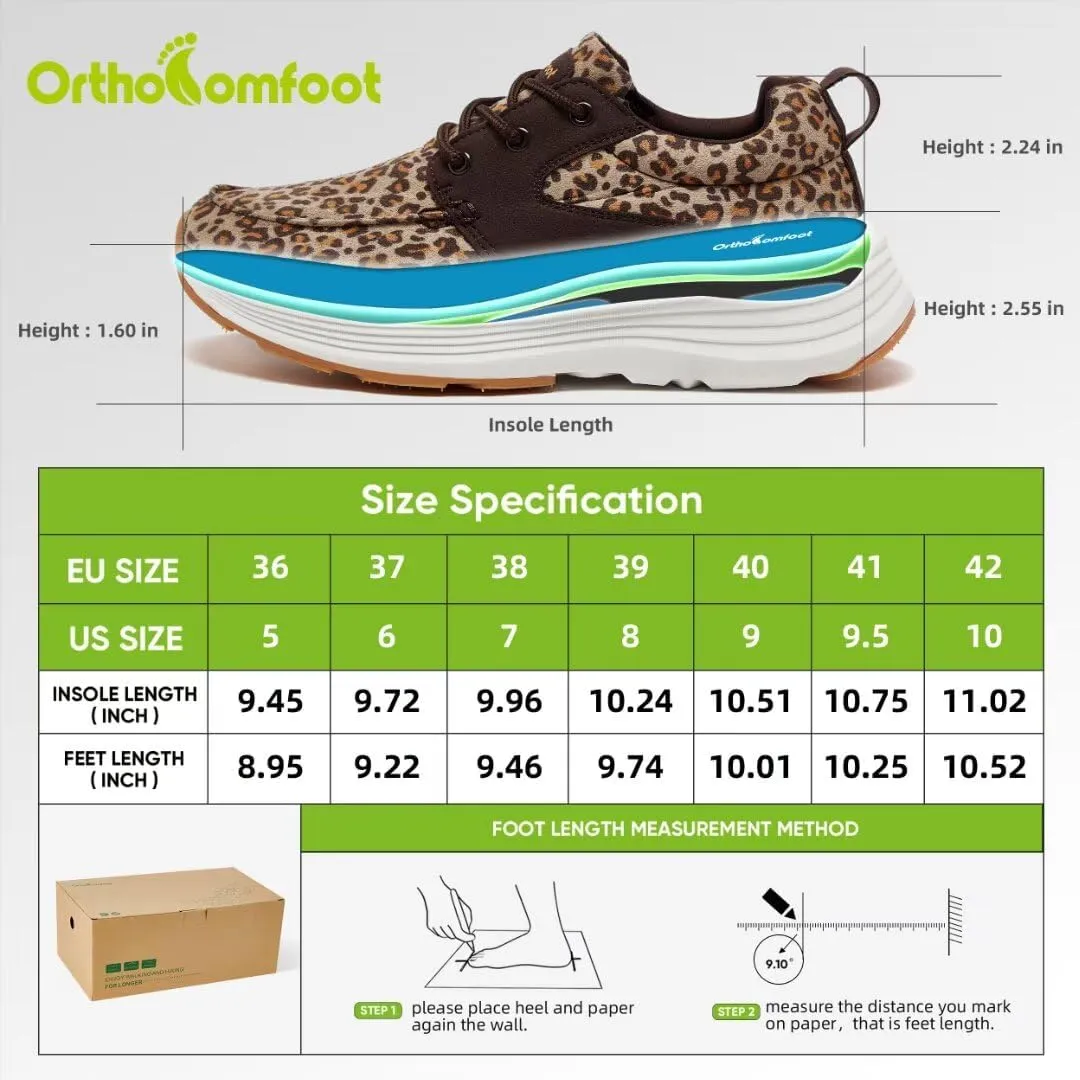 Women's Orthopedic Fashion Sneakers for Plantar Fasciitis: Flat Feet Supportive Cushioned Walking Shoes with Arch Support, Orthotic Soft Casual Sneakers for Ankle and Foot Pain Relief