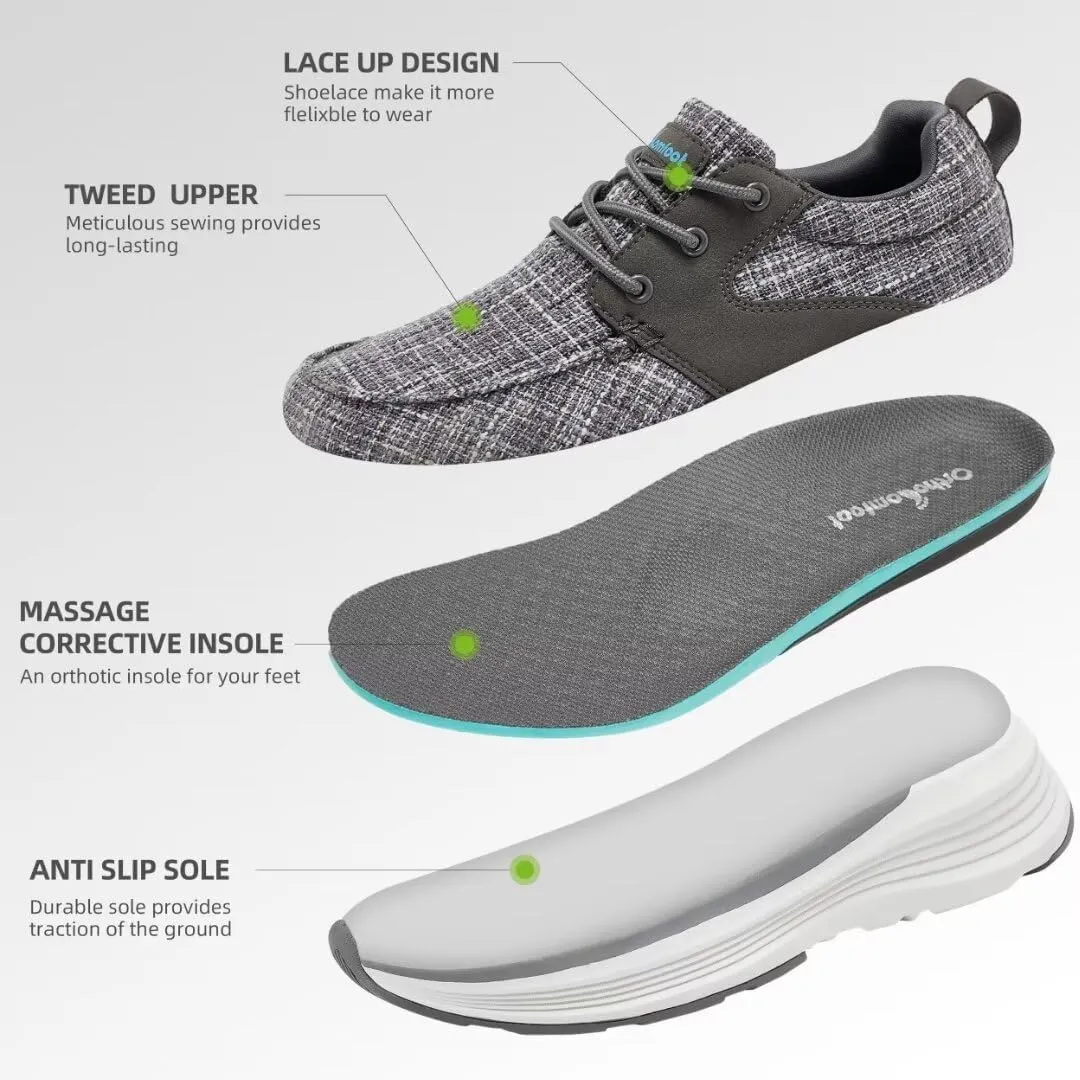 Women's Orthopedic Fashion Sneakers for Plantar Fasciitis: Flat Feet Supportive Cushioned Walking Shoes with Arch Support, Orthotic Soft Casual Sneakers for Ankle and Foot Pain Relief