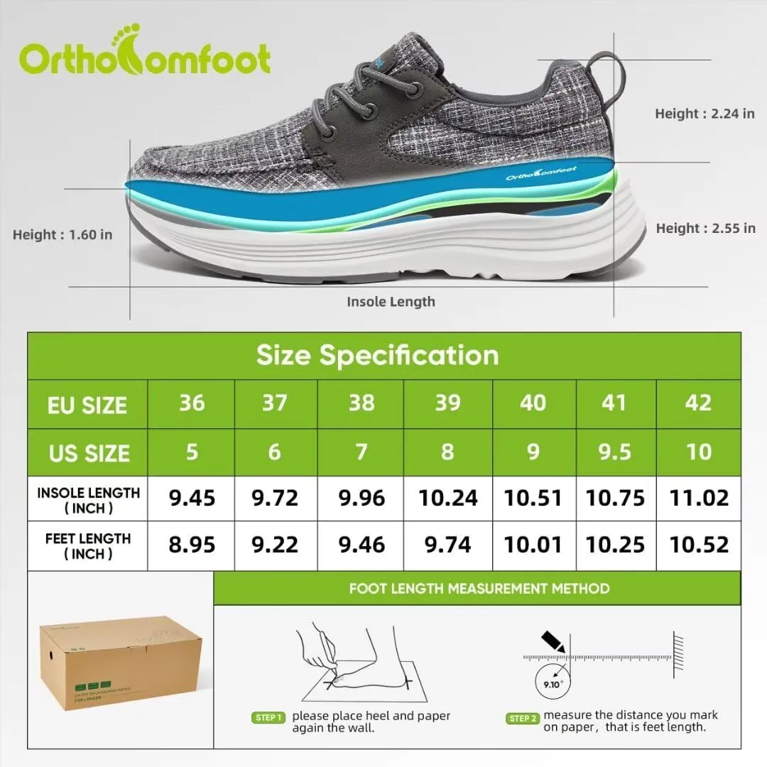 Women's Orthopedic Fashion Sneakers for Plantar Fasciitis: Flat Feet Supportive Cushioned Walking Shoes with Arch Support, Orthotic Soft Casual Sneakers for Ankle and Foot Pain Relief