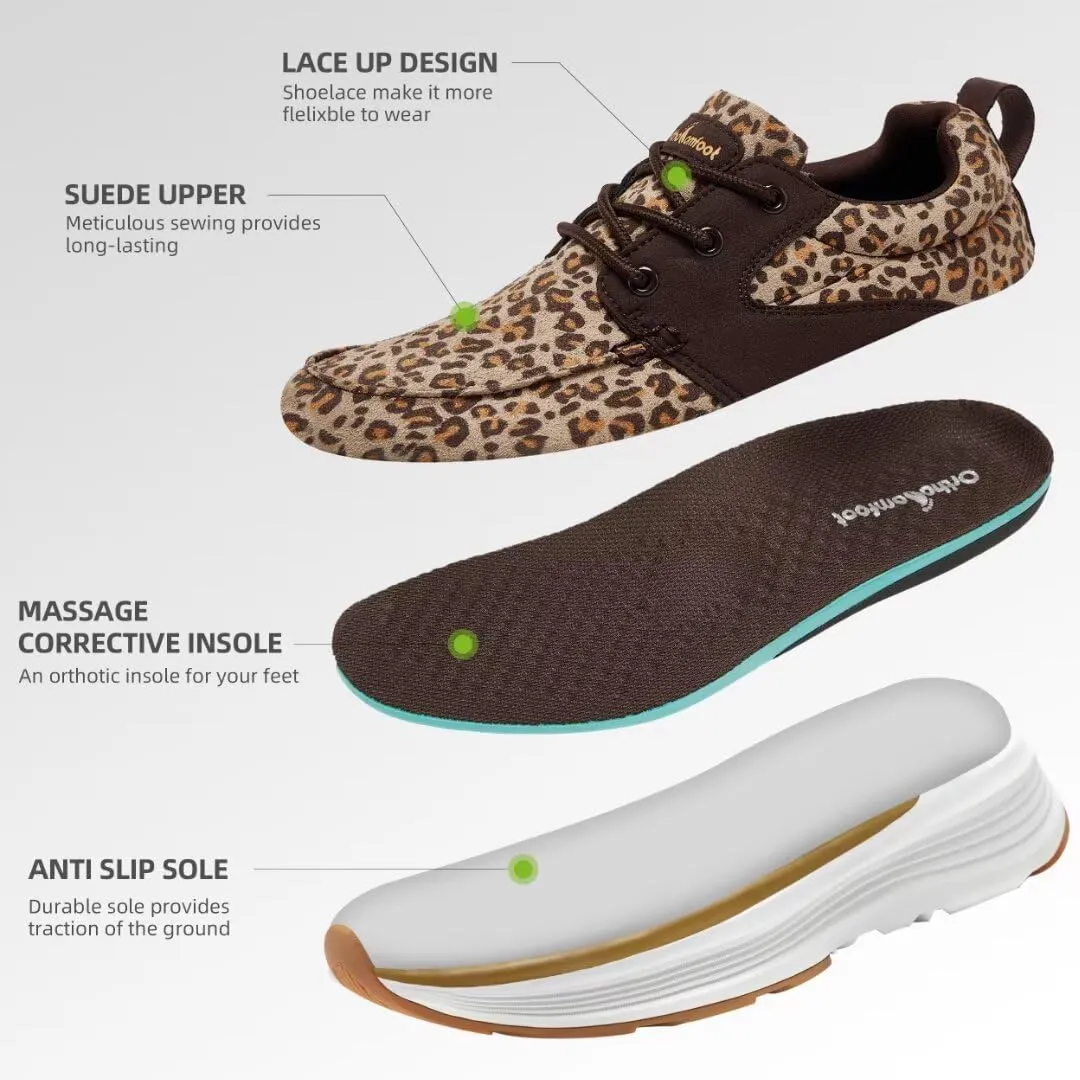 Women's Orthopedic Fashion Sneakers for Plantar Fasciitis: Flat Feet Supportive Cushioned Walking Shoes with Arch Support, Orthotic Soft Casual Sneakers for Ankle and Foot Pain Relief
