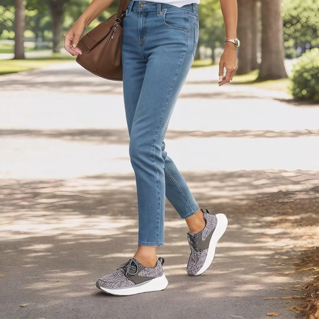 Women's Orthopedic Fashion Sneakers for Plantar Fasciitis: Flat Feet Supportive Cushioned Walking Shoes with Arch Support, Orthotic Soft Casual Sneakers for Ankle and Foot Pain Relief